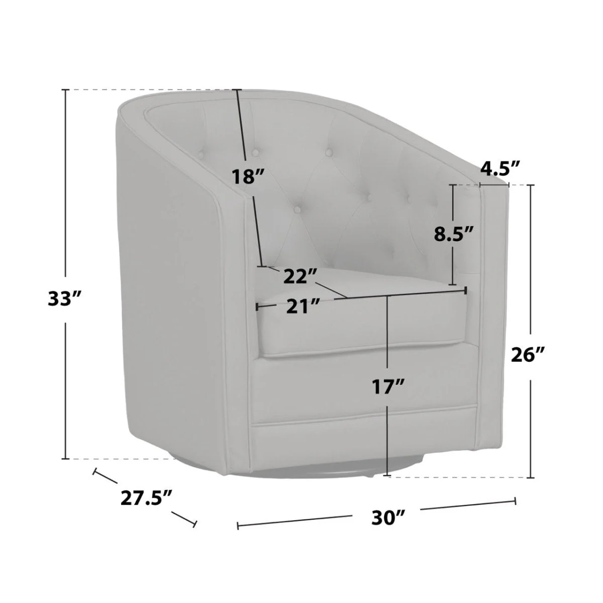 Caddo Swivel Chair [PU Leather] - Image 41
